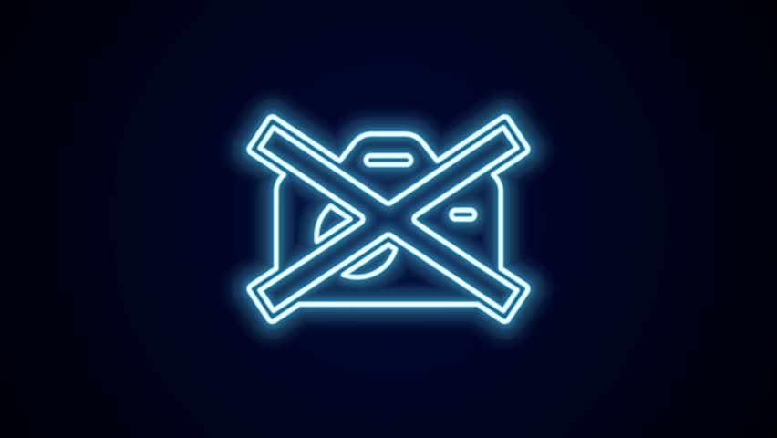 Glowing neon line Prohibition sign no video recording icon isolated on black background. 4K Video motion graphic animation. | Shutterstock HD Video #1099450705