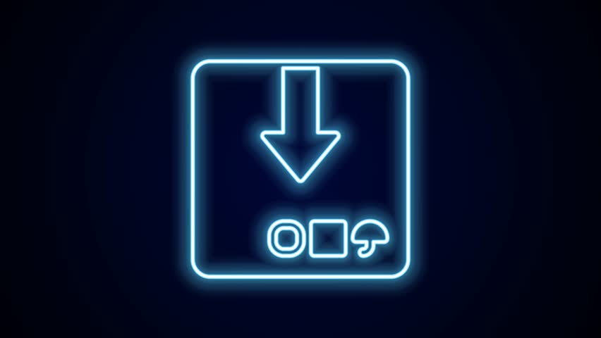 Glowing neon line Carton cardboard box icon isolated on black background. Box, package, parcel sign. Delivery and packaging. 4K Video motion graphic animation. | Shutterstock HD Video #1099450731