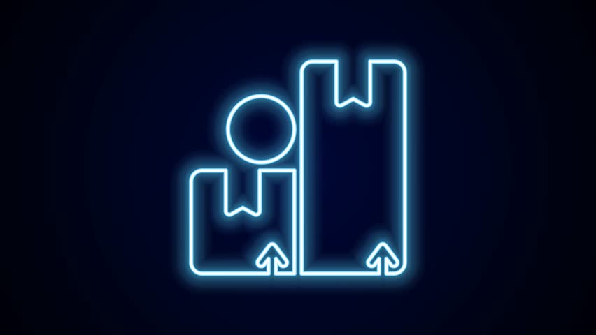 Glowing neon line Carton cardboard box icon isolated on black background. Box, package, parcel sign. Delivery and packaging. 4K Video motion graphic animation. | Shutterstock HD Video #1099450759