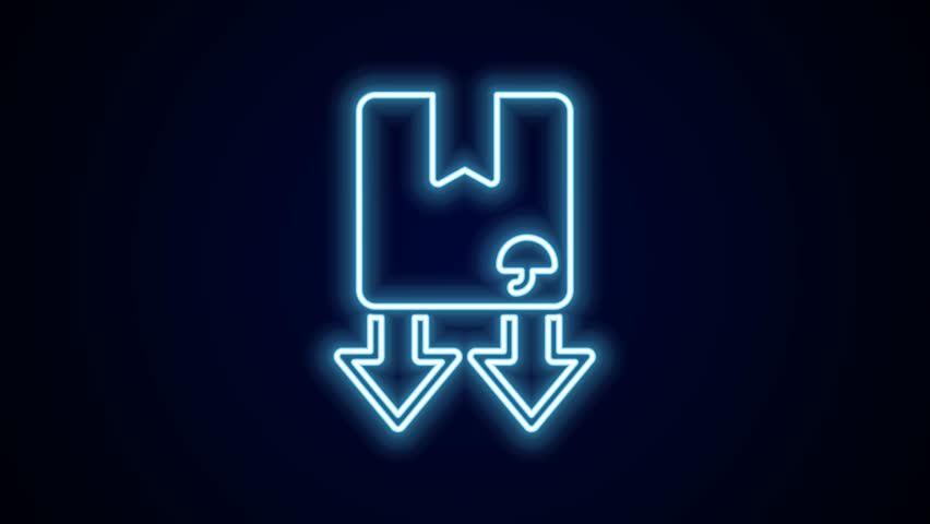 Glowing neon line Cardboard box with traffic symbol icon isolated on black background. Box, package, parcel sign. Delivery, transportation and shipping. 4K Video motion graphic animation. | Shutterstock HD Video #1099450763