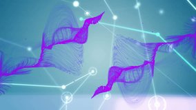 Animation of purple mesh over network of connections with spots. Global networks, finance, business and data processing concept digitally generated video. - Powered by Shutterstock - Get 15% off with code: PIKWIZARD15