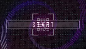 Animation of start text with qr code and data processing on black background. Global technology, computing and digital interface concept digitally generated video. - Powered by Shutterstock - Get 15% off with code: PIKWIZARD15