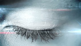 Animation of network of connections and data processing over eye. Global technology, connections and digital interface concept digitally generated video. - Powered by Shutterstock - Get 15% off with code: PIKWIZARD15