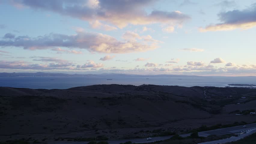 sunset clouds float over Gibraltar
