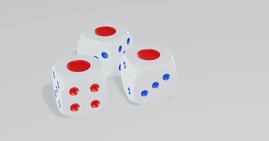 3d render of isolated dice for casino or gambling concept.