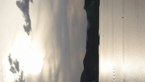 Vertical Video Evening Timelapse over Lake 