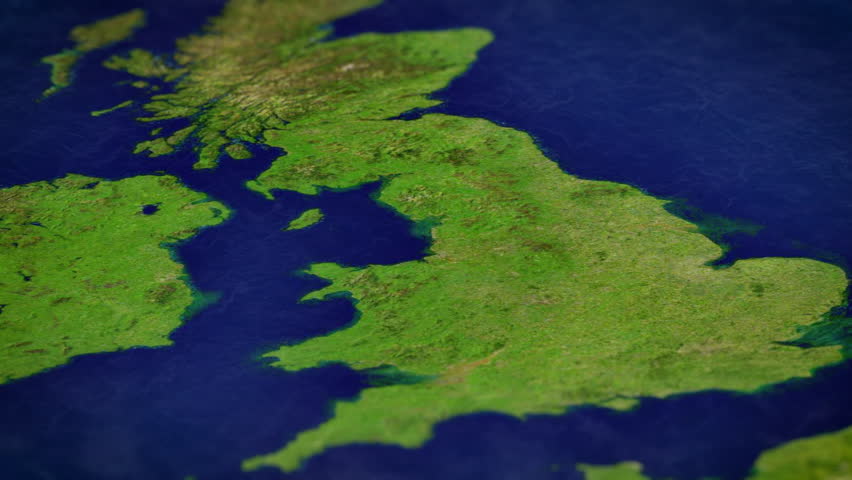 Map of UK, Britain, England, Scotland, Wales, Ireland with Union flag