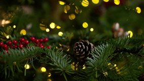 Beautiful Christmas decoration background clip - travel photography