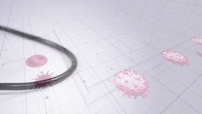 Animation of covid-19 statistical data processing against stethoscope and piggy bank. Medical healthcare and covid-19 pandemic concept - Powered by Shutterstock - Get 15% off with code: PIKWIZARD15