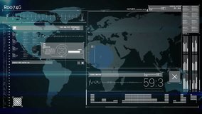 Animation of data processing over world map. Global business and digital interface concept digitally generated video. - Powered by Shutterstock - Get 15% off with code: PIKWIZARD15