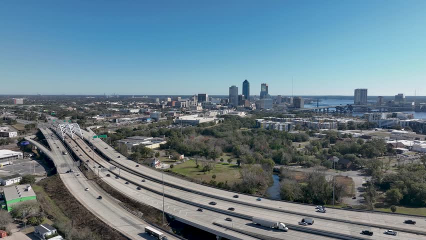 Aerial view of Downtown Jacksonville, Florida.