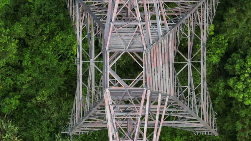 Aerial footage of  Electricity tower on mountain | Shutterstock HD Video #1099497925