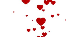 Red Hearts motion for Valentine's day Greeting love video. 4K Romantic looped animation on white background for Valentine's day, St. Valentines Day, Mother's day, Wedding anniversary invitation e-card - Powered by Shutterstock - Get 15% off with code: PIKWIZARD15