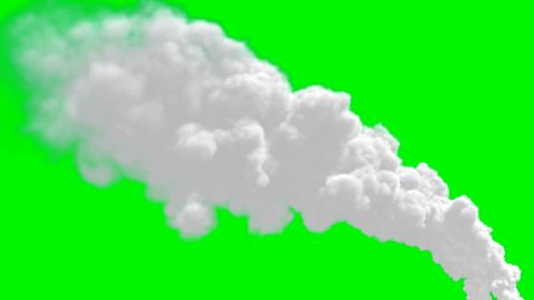 Chimney flow smoke timelapse over green screen