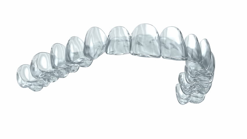 Invisalign braces or invisible retainer. Dental 3D animation | Shutterstock HD Video #1099507955