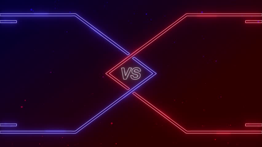 versus animation in blue and red with neon design perfect for fighting games