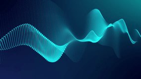 Abstract loopable blue cg motion waving dots texture with glowing defocused particles. Cyber or technology digital landscape background. - Powered by Shutterstock - Get 15% off with code: PIKWIZARD15