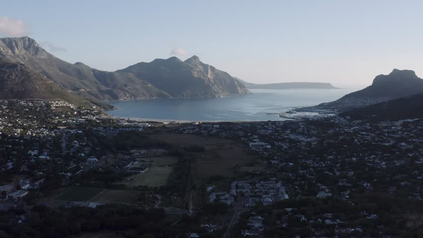 Aerial Hout Bay, Cape Town Tracking Left Golden Hour 4K