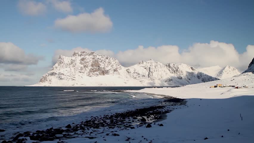 Marvelous Seashore Of Lofoten Islands Norway, Tourists Attraction