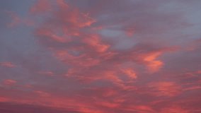 video of beautiful sunrise sky in cyan and magenta colors