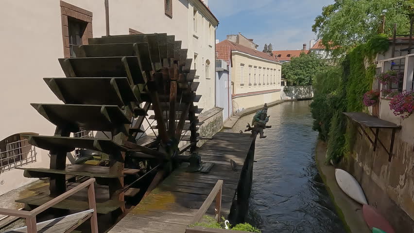 Old Water Mill in Prague, Czech Republic | Shutterstock HD Video #1099527461