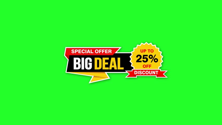25 Percent big deal offer, clearance, promotion banner layout with sticker style. 
 | Shutterstock HD Video #1099551167