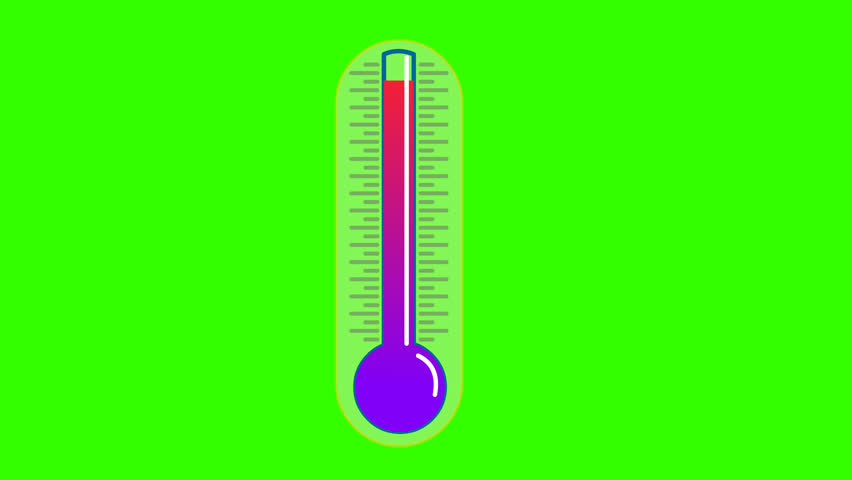 Thermometer, weather animation. global warming. Increased decrease degrees of temperature, hot to cold. Ascending, descending, Red mercury glass  Green screen transparent background. Footage video | Shutterstock HD Video #1099552005