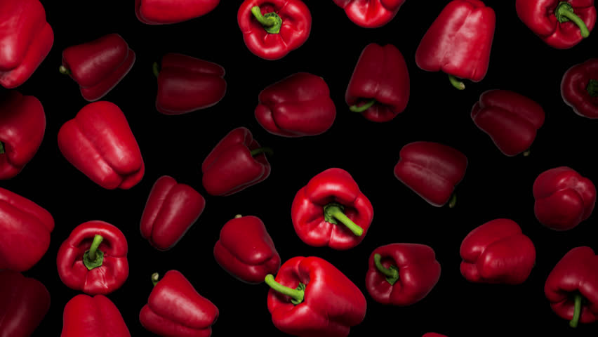 Looping animation featuring a cloud of Red Bell Peppers floating in place on an   transparent background. Royalty-Free Stock Footage #1099554237
