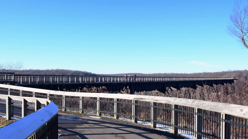 Kinzua national state park bridge PA winter season landscape landmark, travel destination, attraction