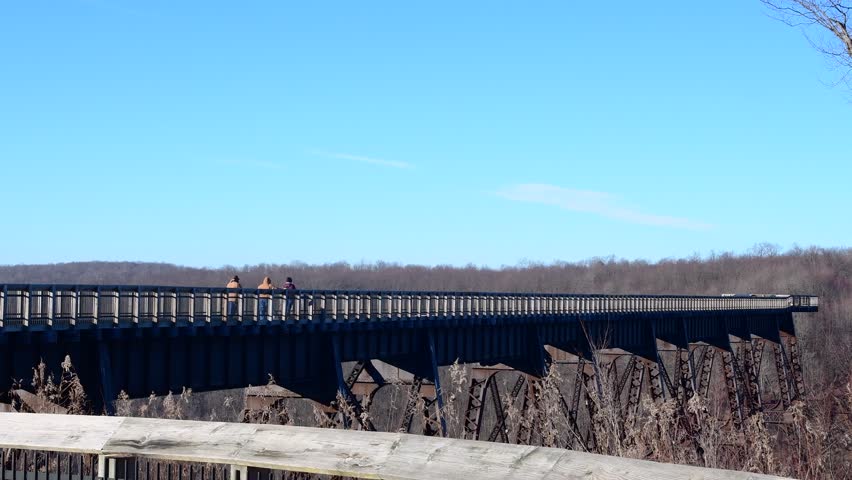 Kinzua national state park bridge PA winter season landscape landmark, travel destination, attraction