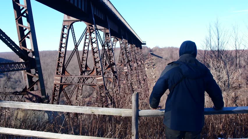 Kinzua national state park bridge PA winter season landscape landmark, travel destination, attraction
