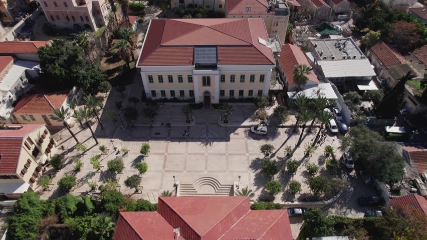 Aerial view of Suzanne Dellal Centre for Dance and Theatre in Neve Tzedek tel aviv neighborhood