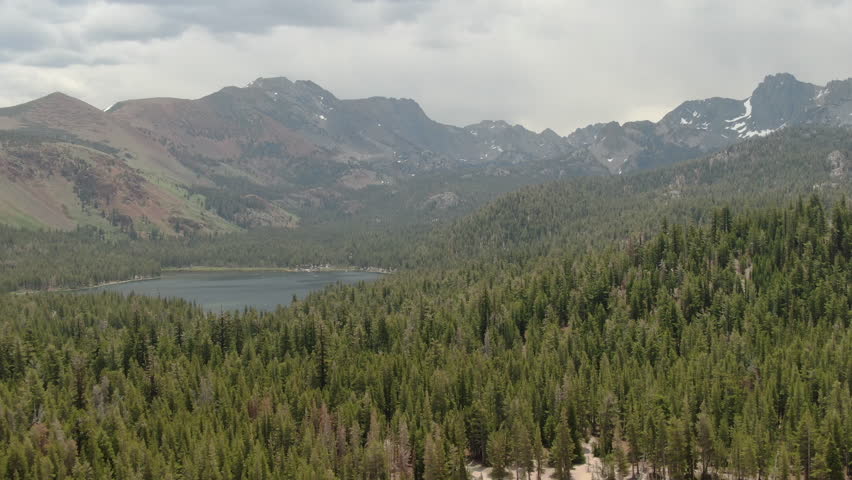 Mammoth Lakes Aerial Shot Lake Mary Sierra Nevada L California USA | Shutterstock HD Video #1099567171