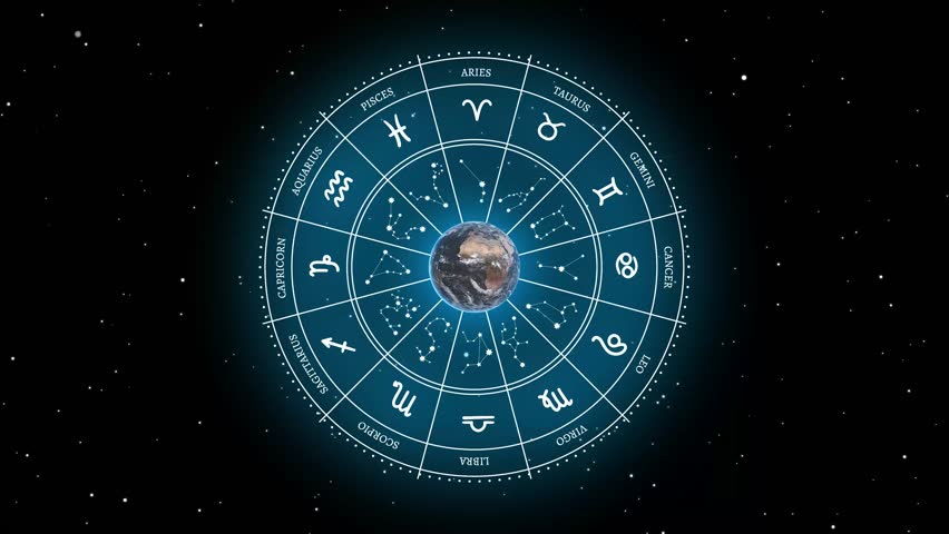 12 Horoscope Signs with Astrological Stars Video. 4K Space Astrology Wheel 4k Video | Shutterstock HD Video #1099570269
