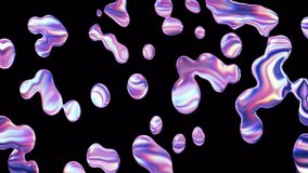 Chrome liquid waves abstract background. Iridescent chrome wavy surface. Liquid surface, ripples, reflections. 3d render illustration. 4K video.