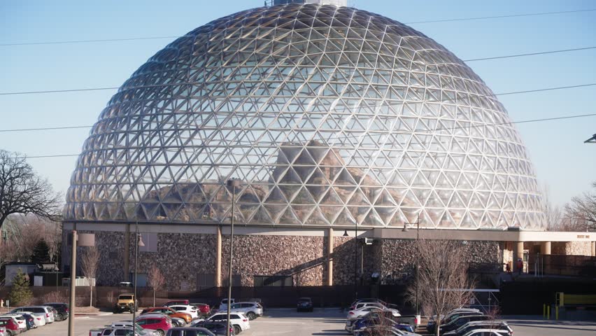Handheld shot of the Desert Dome in Omaha, Nebraska, USA.