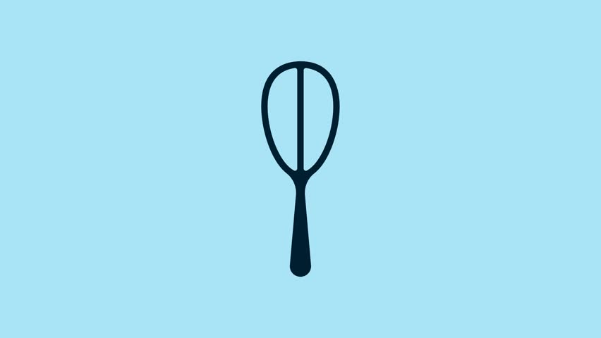 Blue Kitchen whisk icon isolated on blue background. Cooking utensil, egg beater. Cutlery sign. Food mix symbol. 4K Video motion graphic animation . | Shutterstock HD Video #1099574719