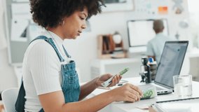 Money, finance or woman with laptop or startup budget in digital marketing, creative or design office in Germany. Financial budget, cash or office accounting worker planning business growth with tech - Powered by Shutterstock - Get 15% off with code: PIKWIZARD15