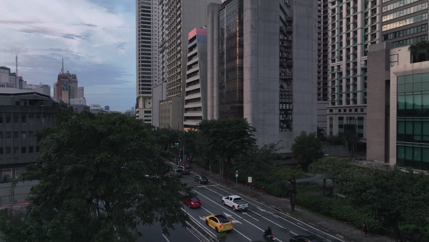 High-Rise Buildings In The Makati Business District In Manila, Philippines Aerial