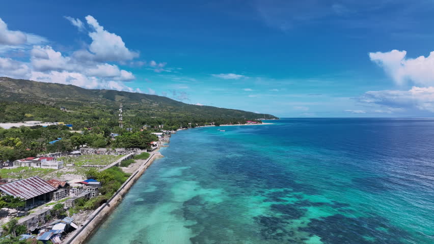 Panorama Of The Colorful Island Of Cebu From Above, Philippines Aerial | Shutterstock HD Video #1099584981