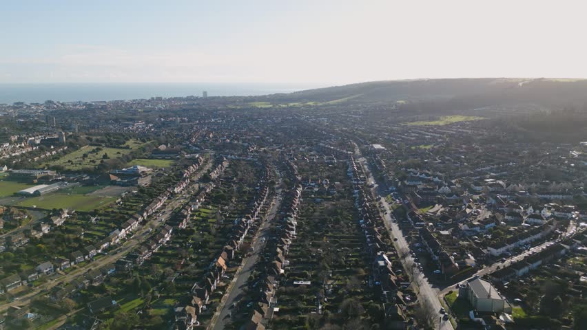 Eastbourne Aerial Footage on a clear day