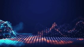 Abstract connected dots and lines. Concept of AI technology, Motion of digital data flow. Communication and technology network concept with moving lines and dots. 3D rendering Seamless Loop. 4K - Powered by Shutterstock - Get 15% off with code: PIKWIZARD15