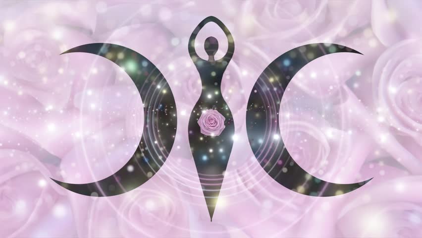 Goddess Symbol on Roses background 3d illustration, Meditation Visualization, Video, Animation Royalty-Free Stock Footage #1099594837