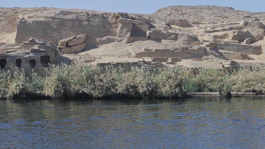Egyptian tombs at the Nile River Coastline