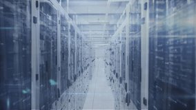 Animation of multiple texts and numbers over illuminated data server racks. Digital composite, multiple exposure, network security, cyber, data center, networking and technology concept. - Powered by Shutterstock - Get 15% off with code: PIKWIZARD15