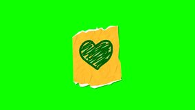 Love heart shape - Ransom Note Animation paper cut on green screen