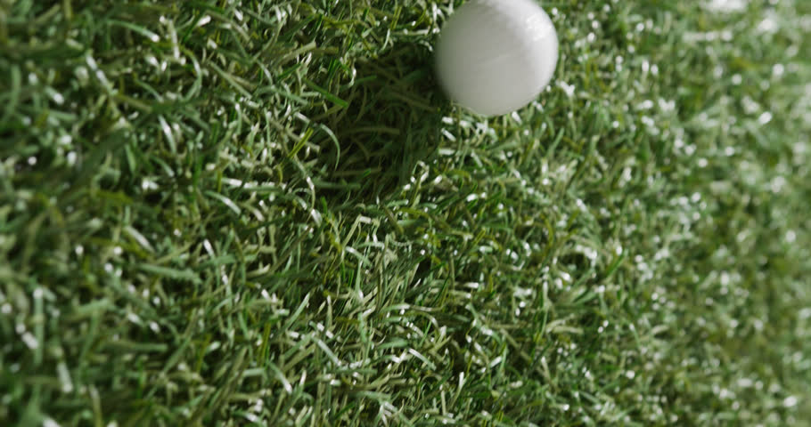 Vertical viedo of golf ball on grass, copy space, slow motion. Golf, sport and hobby concept. | Shutterstock HD Video #1099607961