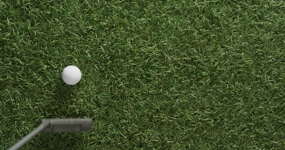Vertical viedo of golf ball and club on grass, copy space, slow motion. Golf, sport and hobby concept. | Shutterstock HD Video #1099608031