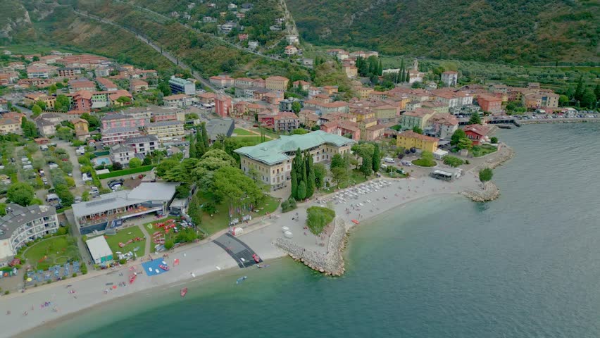 Torbole at Lake Garde. small town by the shoreline.