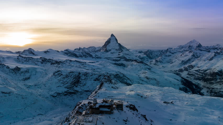 Hyperlapse of Matterhorn and Swiss Alps, Zermatt, Switzerland. | Shutterstock HD Video #1099610991